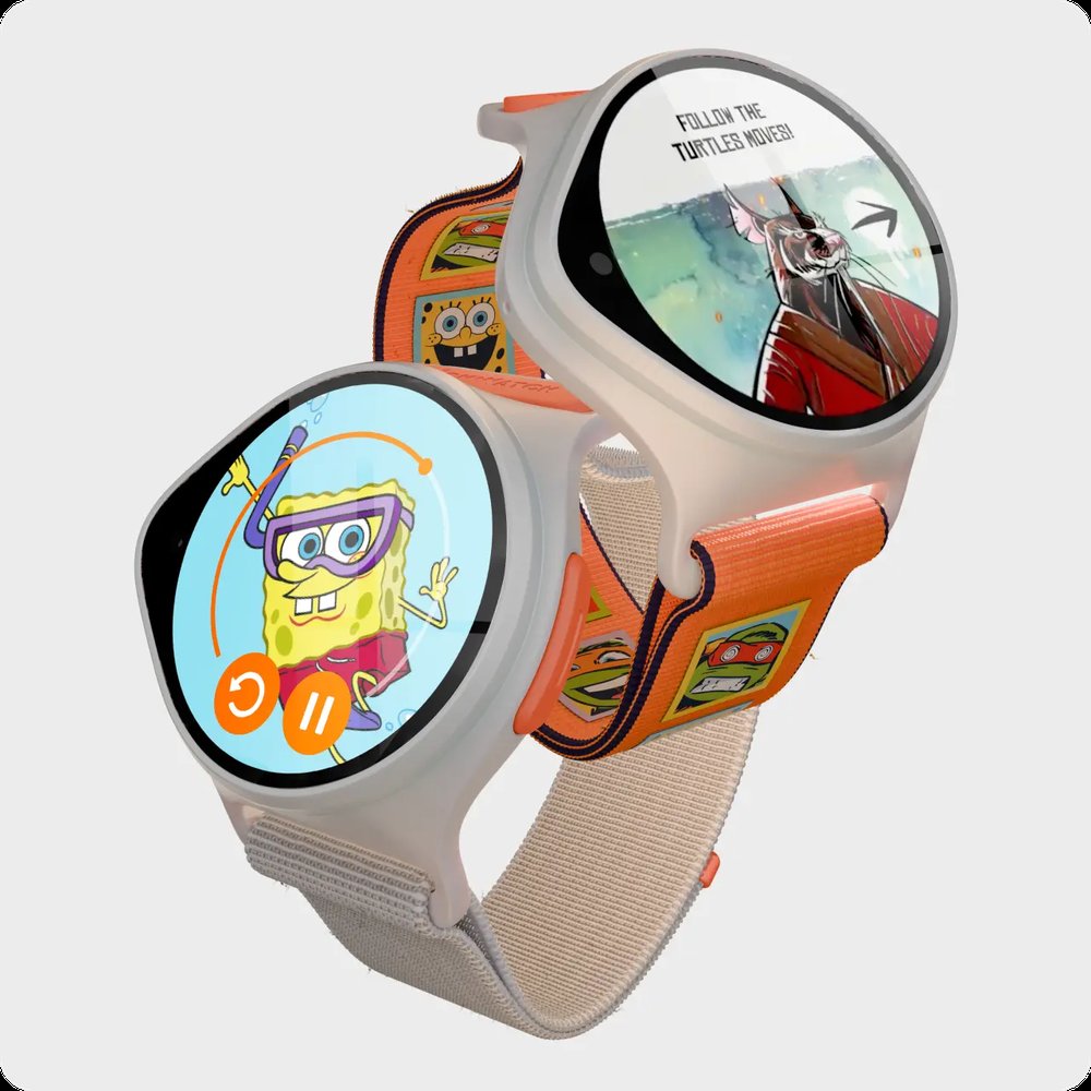 שני שעוני NickWatch עם בובספוג ומאסטר ספלינטר על המסך